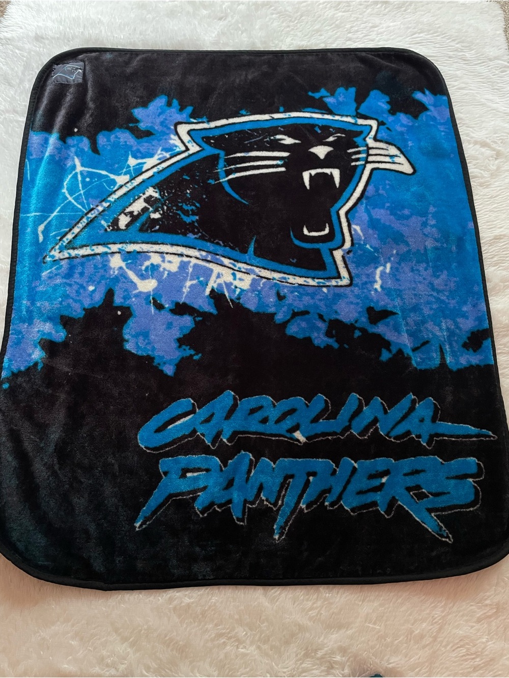 Carolina Panthers Plush Team Blanket - Blue & Black 60x50
